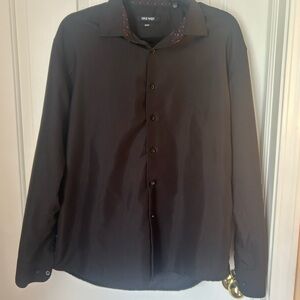Nine West Slim Fit Men's Black Button-Down Shirt